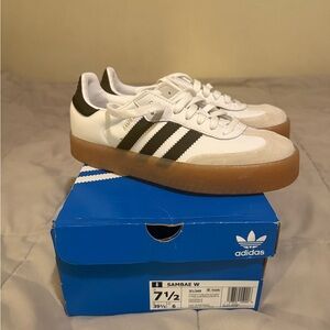 Adidas Samba White Black Gum Sole Sneakers